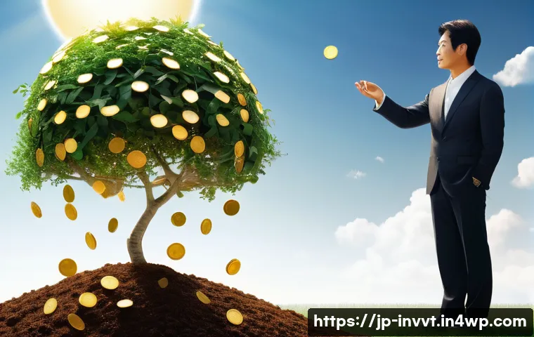 배당 성장 투자 성공 사례 분석 - **Prompt:** A visually compelling image representing the "snowball effect" of dividend growth invest...